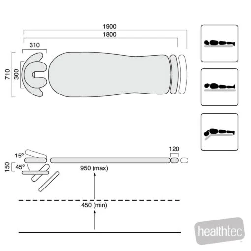 Healthtec SX Contour Massage Table [Single Section] - Image 2