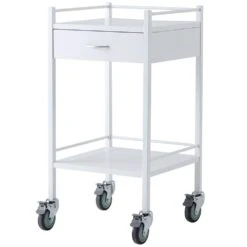 Pacific Medical Powder Coated Trolley [One Drawer] -Rocktape Shop PCT01 powder coated steel trolley single drawer 3